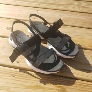 - SOREL Black and White Sandals Size 9